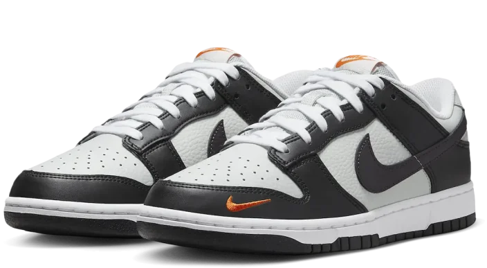 Nike Dunk Low Grey Black Orange Mini Swoosh